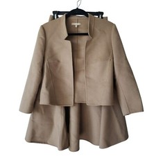 Blazer Michael Kors Collection bege camelo lã jaqueta trompete saia midi 4 comprar usado  Enviando para Brazil