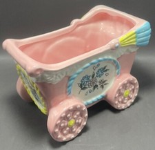 Carrinho de bebê vintage Inarco Japão rosa plantador 5" x 3" comprar usado  Enviando para Brazil