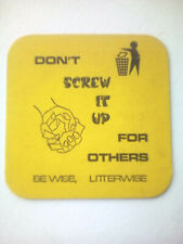 De colección BE LITTERWISE DON'T SCREW IT UP FOR OTROS Cat ¿No??  Beermat / montaña rusa segunda mano  Embacar hacia Mexico
