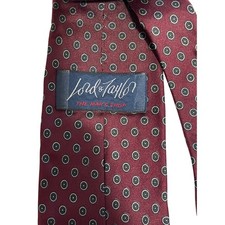 Gravata masculina vintage Lord & Taylor 100% seda italiana estampada borgonha comprar usado  Enviando para Brazil
