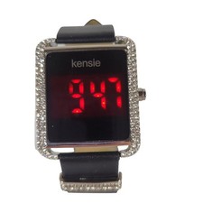 Usado, Relógio digital feminino Kensie com cristais, face quadrada, pulseira de couro preto comprar usado Usado, Relógio digital feminino Kensie com cristais, face quadrada, pulseira de couro preto comprar usado  Enviando para Brazil