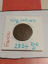1854 cinq centimes for sale  SOUTHAMPTON