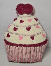 Travesseiro decorativo para cupcake dia dos namorados rosa vermelho arco frisado 14x11" xadrez vermelho  comprar usado  Enviando para Brazil