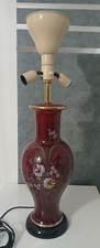 Antica Lampada Vaso Ceramica Smaltata da Terra Tavolo Rosso Sangue Vintage 90 cm comprar usado  Enviando para Brazil