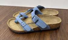 Sandália Tanga Birkenstock Mayari Meninas Couro Azul Toe Loop Fivela Plana 33 1.5 comprar usado  Enviando para Brazil