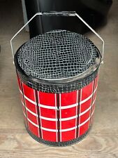 Refrigerador de praia antigo Poloron Products cano de metal xadrez vermelho com EXTRAS! comprar usado  Enviando para Brazil