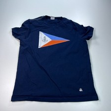 Camisa masculina Brooks Brothers média azul marinho vela náutica algodão malha preppy comprar usado  Enviando para Brazil