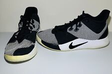 Tênis de basquete masculino Nike Paul George PG 3 monocromático branco preto tamanho EUA 10.5, usado comprar usado  Enviando para Brazil