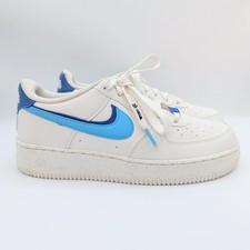 Nike Air Force 1 Low 07 LV8 Double Swoosh Sail Blue Chill tamanho 7 Youth comprar usado  Enviando para Brazil