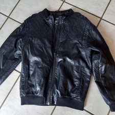 Schwarze jacke kunstlederjacke gebraucht kaufen  Hagen