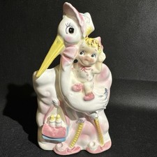 Vaso de cerâmica vintage Rubens original #570 cegonha e bebê menina comprar usado  Enviando para Brazil