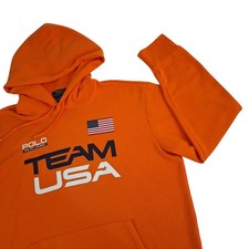 Polo Ralph Lauren Team USA Olympic Hoodie Masculino XL Laranja Pulôver Logotipo Bandeira 2016 comprar usado  Enviando para Brazil
