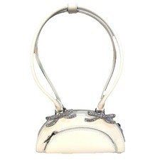 Mini bolsa de ombro feminina SELF-PORTRAIT couro curvo branco creme (MSRP $555) comprar usado Mini bolsa de ombro feminina SELF-PORTRAIT couro curvo branco creme (MSRP $555) comprar usado  Enviando para Brazil