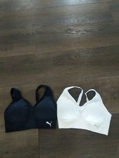 Usado, Sutiã esportivo feminino PUMA pacote com 2 sem costura pacote pequeno branco preto comprar usado  Enviando para Brazil
