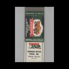 Matchbook cover oshkosh for sale  Raymond
