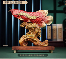 Usado, Estátua de arte de peixe dragão Arowana pintada de cobre puro porcelana 10" comprar usado Usado, Estátua de arte de peixe dragão Arowana pintada de cobre puro porcelana 10" comprar usado  Enviando para Brazil