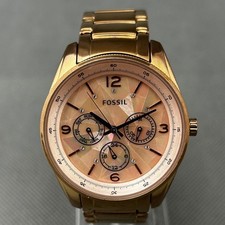 Fossil Zegarek damski Justine BQ3100 Różowe złoto S.Steel Różowa tarcza Okrągła nowa bateria na sprzedaż  Wysyłka do Poland