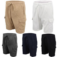 Shorts cargo masculino 4 bolsos calças de trabalho casuais calças ativas cintura elástica comprar usado  Enviando para Brazil