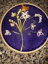 Fita vintage arte roxo veludo flores florais comprar usado  Enviando para Brazil