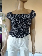 Top noir fleuri d'occasion  Villeneuve-Loubet