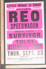 Pôster concerto REO Speedwagon Survivor Tulsa Oklahoma 1982, usado comprar usado  Enviando para Brazil
