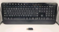 Teclado sem fio Microsoft 2000 com receptor dongle USB preto testado comprar usado  Enviando para Brazil
