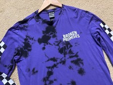 Camisa masculina xadrez manga longa Broken Promises roxa preta tingida M comprar usado  Enviando para Brazil