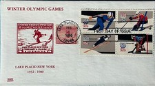 Combo GLEN 1798A Jogos Olímpicos de Inverno 1980 com selo 1932 Lake Placid , usado comprar usado  Enviando para Brazil