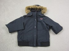 Usado, Jaqueta Hollister Adolescentes Grande Azul All Weather Capuz de Pele Sintética Snap Meninas comprar usado  Enviando para Brazil