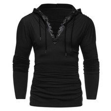 Usado, Moletom com capuz masculino gótico gola alta manga comprida blusa casual comprar usado  Enviando para Brazil