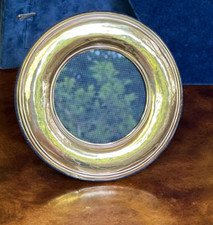 Moldura redonda vintage prata esterlina levemente martelada acabamento dourado claro comprar usado  Enviando para Brazil