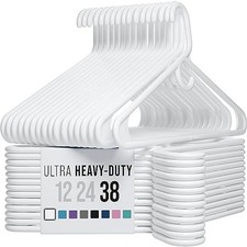  Cabides de roupas de plástico ultrapesados - - Casaco durável, terno e 38 branco comprar usado  Enviando para Brazil