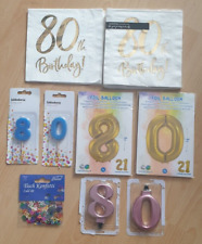 * Partyset-Deko zum 80. Geburtstag / Servietten + Ballon + Konfetti + Kerzen * comprar usado  Enviando para Brazil