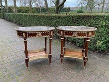 Mesas francesas Luís XVI conjunto de 2 mogno mármore bronze acabamento estilo antigo comprar usado  Enviando para Brazil