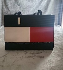 Bolsa tote Tommy Hilfiger logotipo bandeira bolsa de mão alta 11 pol x largura 14 pol, usado comprar usado  Enviando para Brazil