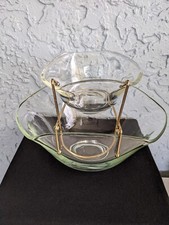 Vintage Indiana Glass 3 Peças Vidro Cristal Transparente Chip and Dip Bowl Conjunto na Caixa comprar usado  Enviando para Brazil