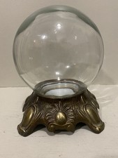 "Frasco cúpula de vidrio vintage Bowl-O-Beauty rosas reales con tapa y base de latón 8"" X 6""" segunda mano  Embacar hacia Mexico