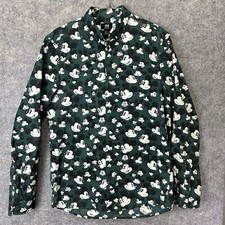 Camisa masculina Disney x H&M tamanho P verde Mickey Mouse estampa botão manga longa comprar usado  Enviando para Brazil