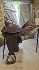 Sillín Simco Western vintage asiento 15" ancho medio segunda mano  Embacar hacia Mexico