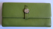 Carteira de couro verde macio HERMES bolsa dobrável feita na França luxo autêntica $$ comprar usado  Enviando para Brazil