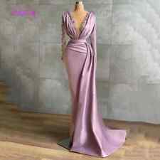 Vestido de noite longo luxo gola V renda mangas compridas vestidos de formatura vestidos de noite comprar usado  Enviando para Brazil