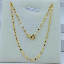 Colar feminino Au750 puro ouro amarelo 18K corrente beijo elo labial 17,9 polegadas comprar usado  Enviando para Brazil