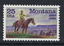 Usado, Scott 2401- Montana Statehood, C.Russell- MNH 25c 1989- Ungebraucht Briefmarke comprar usado  Enviando para Brazil