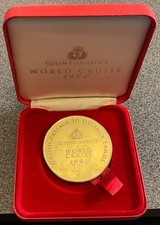 RARO MEDALHÃO/MOEDA QUEEN ELIZABETH II 1998 WORLD CRUISE, 45 mm, 40 gr.EM CAIXA.EXCEL comprar usado  Enviando para Brazil