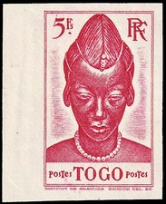 TOGO 1941 Yv.205 5fr rouge NON DENTELÉ Bord de Feuille Neuf sans Gomme c.50€ en* segunda mano  Embacar hacia Mexico