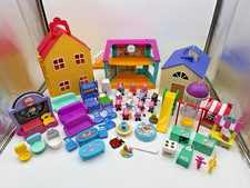 LOTE 54 peças Peppa Pig's Deluxe estojo dobrável para casa conjunto de jogos 13 personagens extras, usado comprar usado  Enviando para Brazil