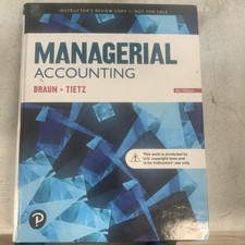Usado, Managerial Accounting 6th Edition Instructors Review Braun Tietz comprar usado  Enviando para Brazil