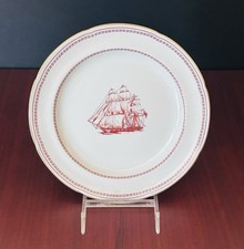 Prato de salada vintage Spode England Trade Winds navio vermelho acabamento dourado 8" comprar usado  Enviando para Brazil