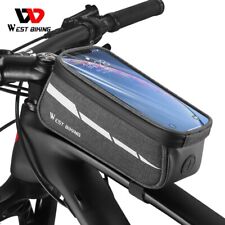 WEST BIKING TPU MTB Bicicleta de Estrada Quadro Frontal Bolsa de Ciclismo Tubo Superior Bolsa de Telefone Cinza comprar usado  Enviando para Brazil