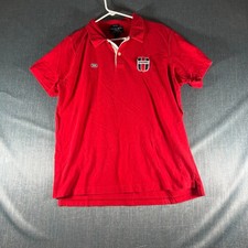 Camisa polo masculina Abercrombie & Fitch tamanho XL vermelha ajuste muscular logotipo escudo algodão comprar usado  Enviando para Brazil